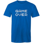 Game Over - Mens T-Shirt Bright Royal Mens T-shirt Games Printed In Australia