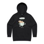 Coffee Time - Womens Hoodie Black Womens Hoodie Coffee Printed In Australia