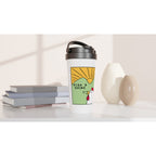 Rise And Shine, Rooster Morning - White 15oz Stainless Steel Travel Mug Travel Mug animal Globally Fulfilled