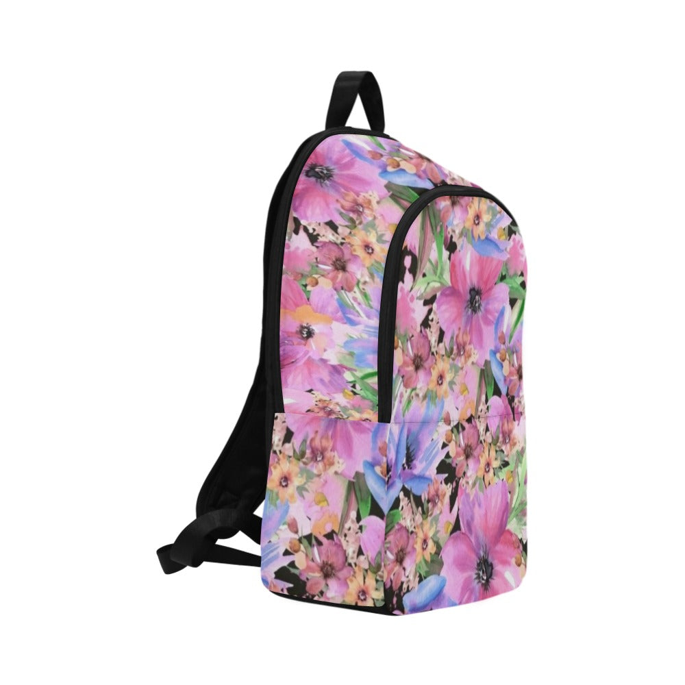 Bright Pink Floral - Fabric Backpack