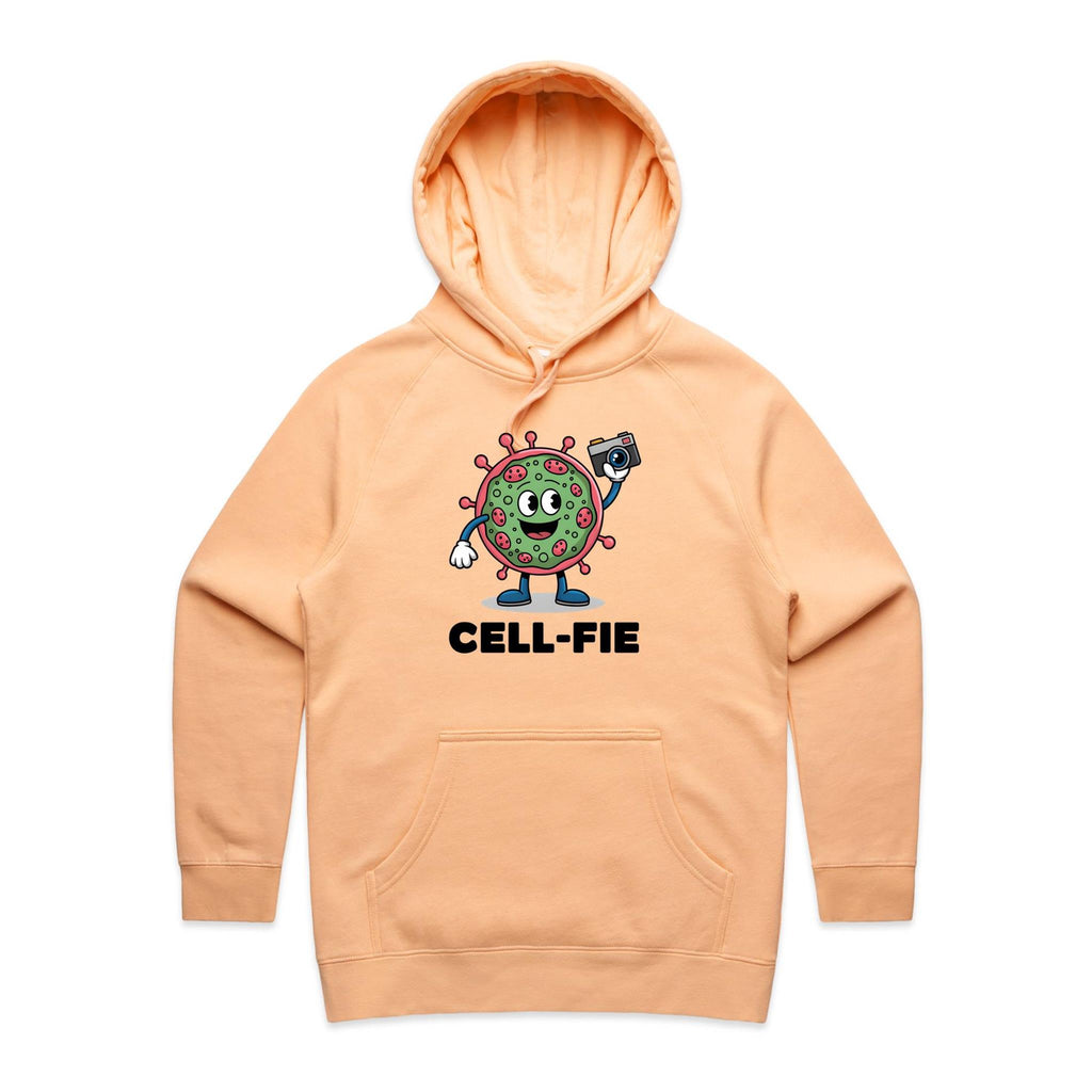 Cell-fie Cell Selfie Women's AS Colour Hoodie Peach Womens Hoodie Printed In Australia Science