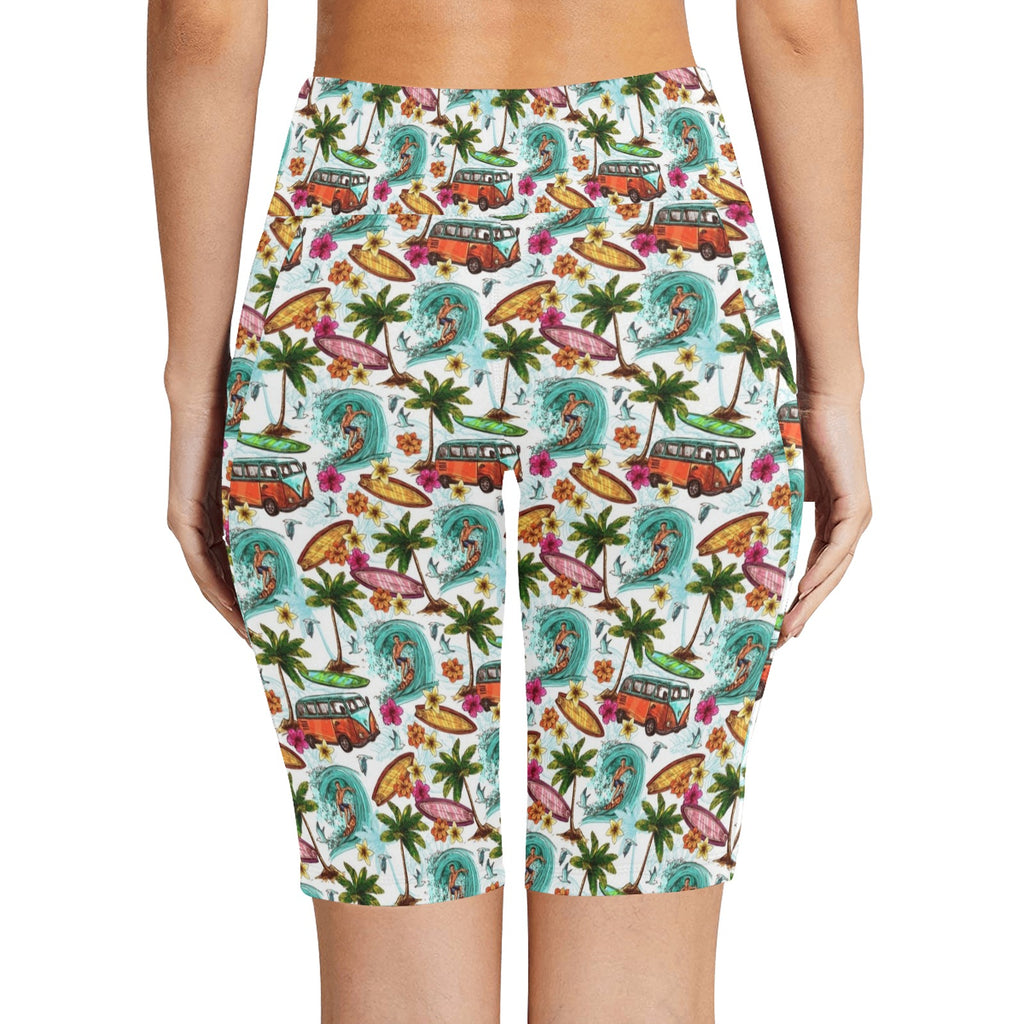 Surfing Safari Women's Bike Shorts With Side Pockets