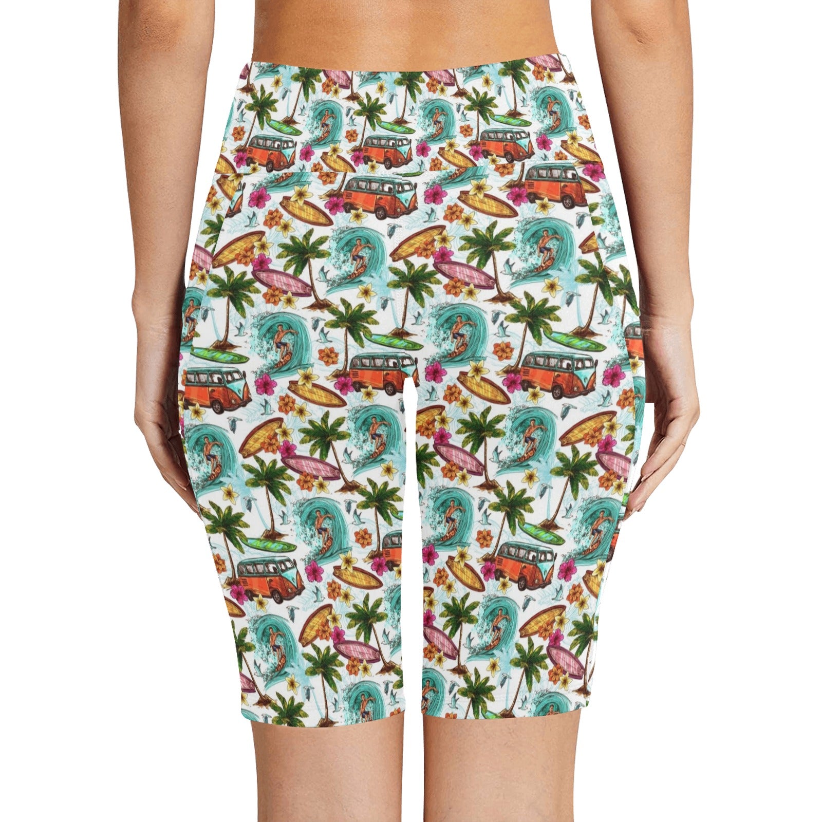Surfing Safari Women's Bike Shorts With Side Pockets