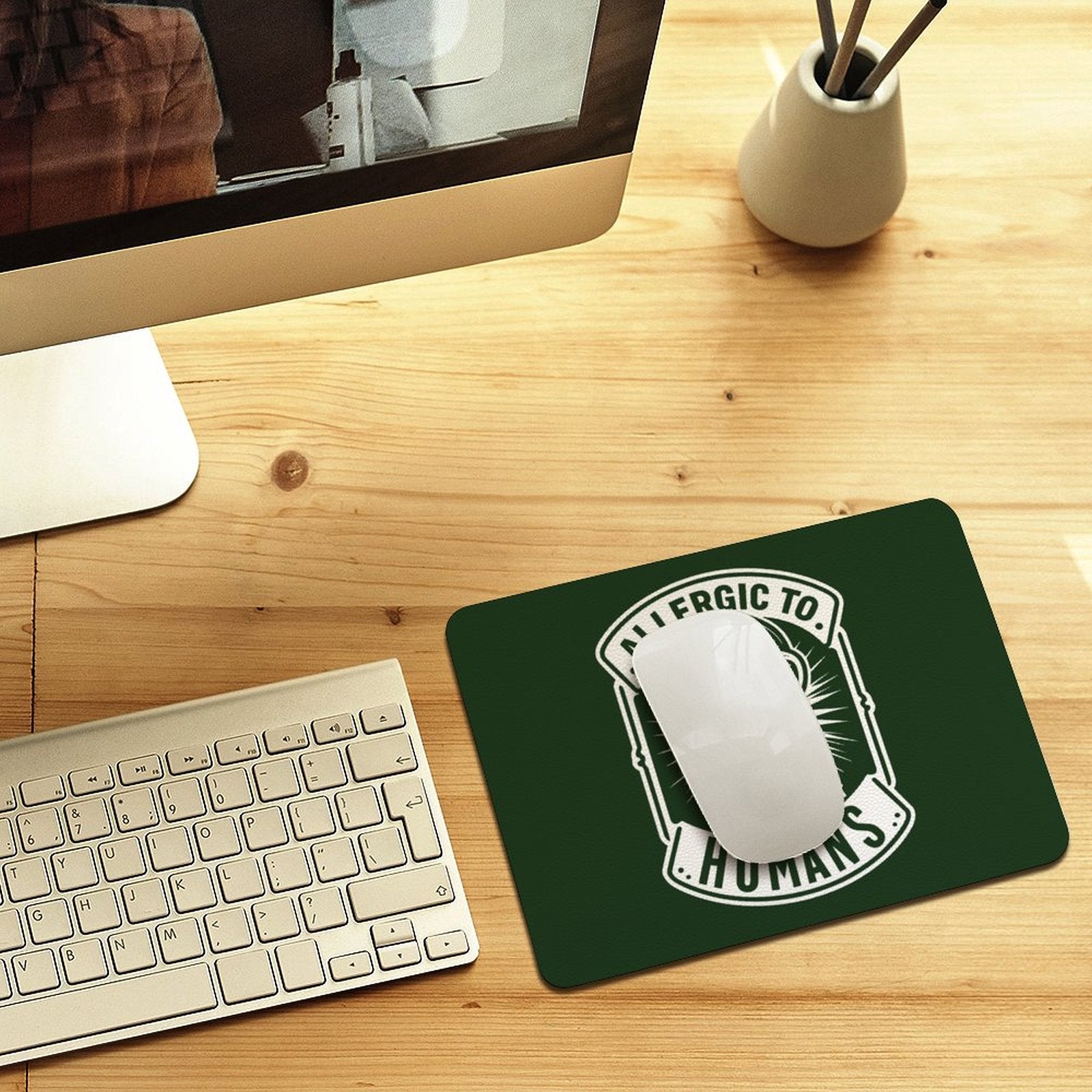 Allergic To Humans, Alien Leather Mouse Pad Leather Mouse Pad Printed Offshore Sci Fi