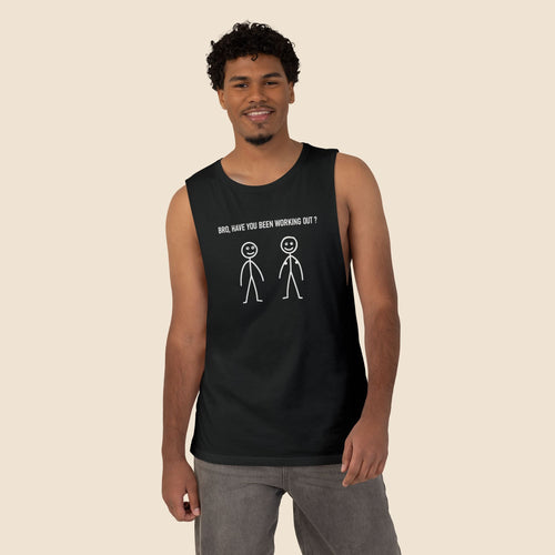 Bro, Have You Been Working Out? Stick Figure Muscles - Unisex Barnard Tank