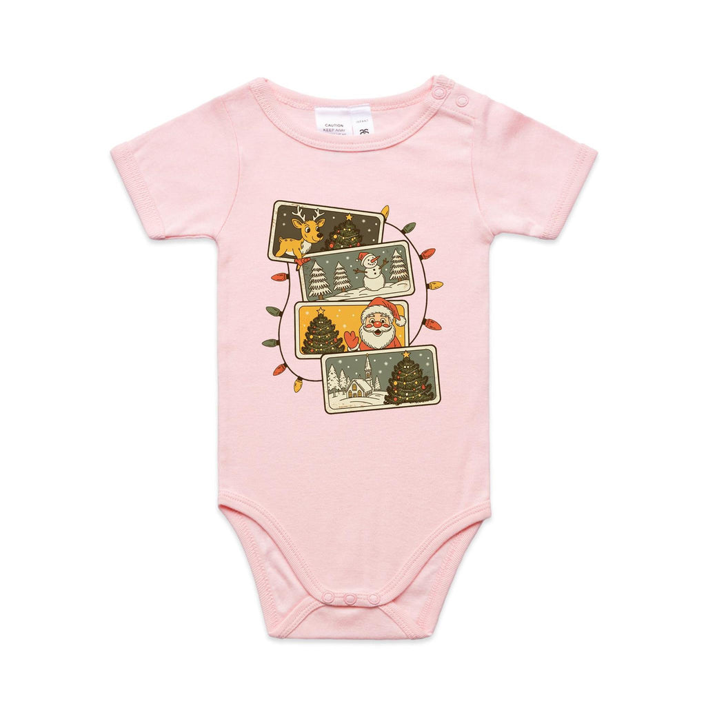 Retro Christmas Cards - Baby Bodysuit