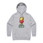 Music On, Worries Off - Womens Hoodie Grey Marle Womens Hoodie Music Printed In Australia