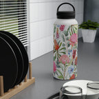 Australian Native Flowers Stainless Steel Water Bottle, Handle Lid Stainless Steel Water Bottle With Handle Lid Globally Fulfilled Plants