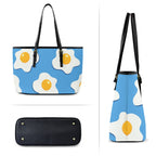 Fried Eggs - Leather Tote Bag-Large