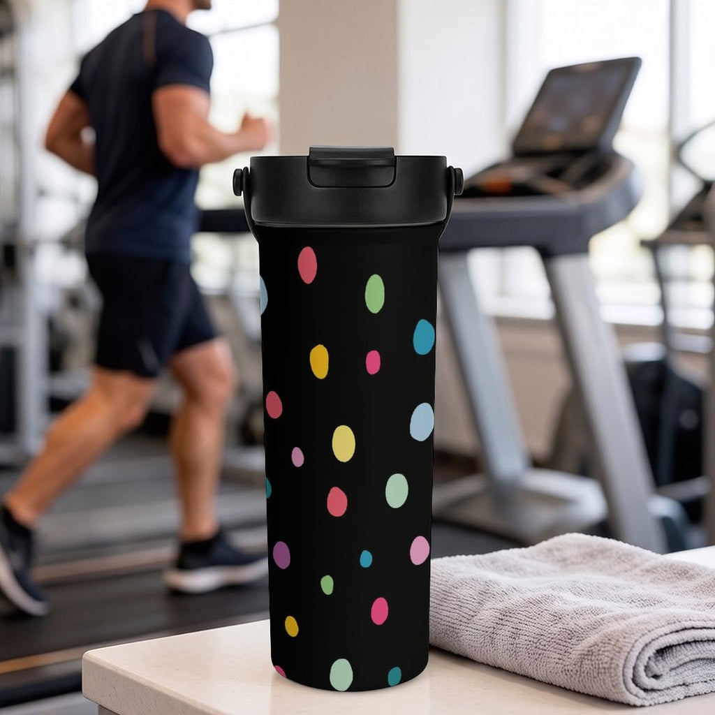 Polka Dots 20oz Tea Tumbler with Carry Handle
