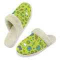 Go Green Men's Fur Trim Thick-Sole Indoor Slippers 2XL Men's Fur Trimmed Slippers Environment Printed Offshore