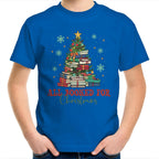 All Booked For Christmas - Kids Youth T-Shirt Bright Royal Kids Christmas T-shirt Christmas Printed In Australia