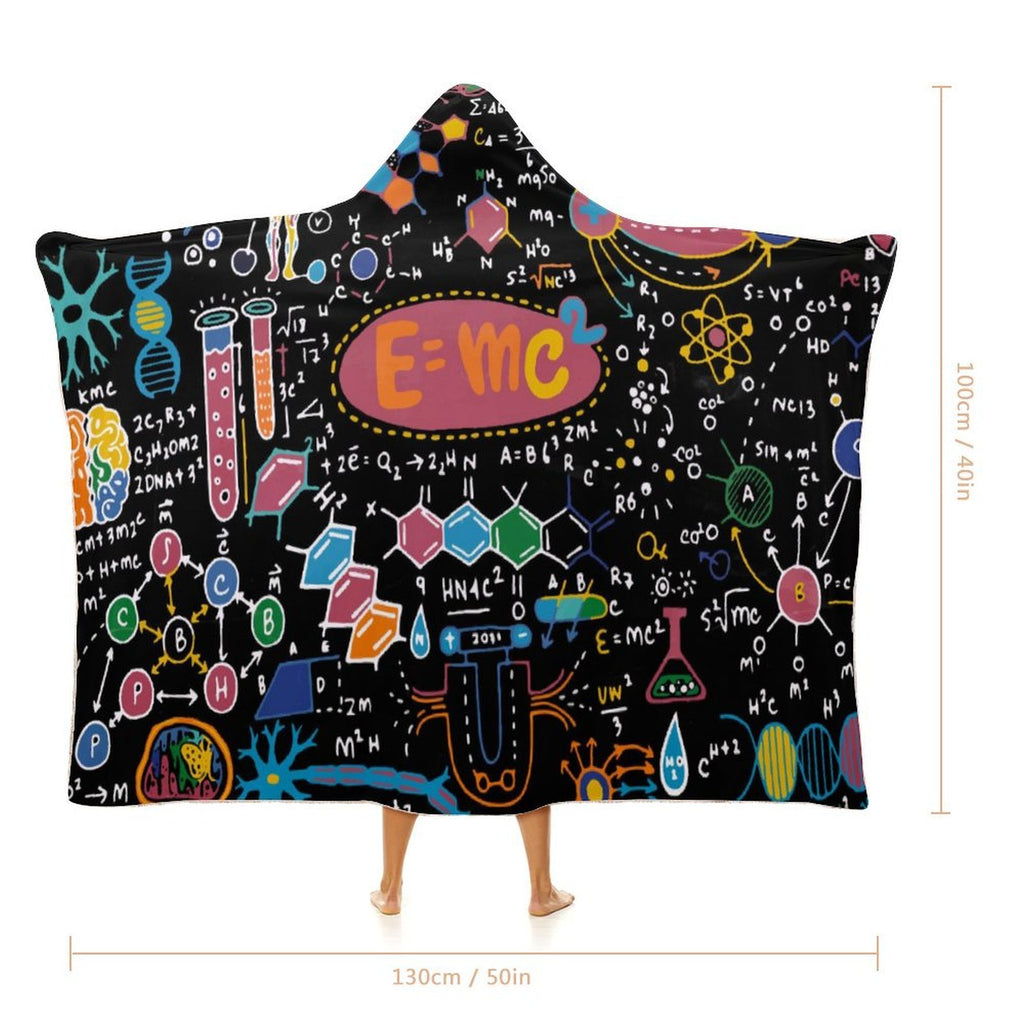 Science Time Blackboard Kids Hooded Blanket 100cm x 130cm Kids Hooded Blanket Printed Offshore Science