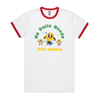 My Daily Moods - Staple Ringer Tee White Red Ringer T-Shirt Printed In Australia
