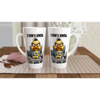I Don't Know, I Just Work Here, Duck - White Latte 17oz Ceramic Mug Latte Mug animal Globally Fulfilled Work