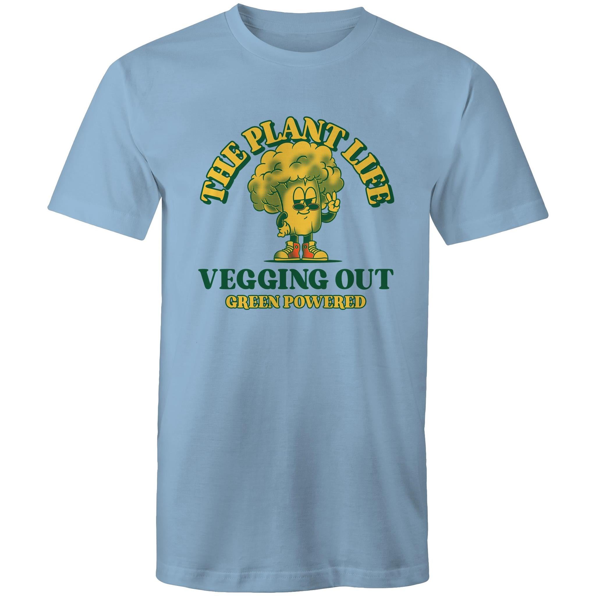 The Plant Life, Vegetarian - Mens T-Shirt Carolina Blue Mens T-shirt Plants Printed In Australia