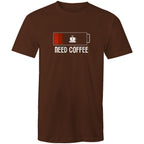 Need Coffee, Empty Battery, Power Levels - Mens T-Shirt Dark Chocolate Mens T-shirt Coffee Printed In Australia