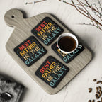 Best Father in the Galaxy - Glossy Cork Backed Coasters Coaster Australian Printer Dad