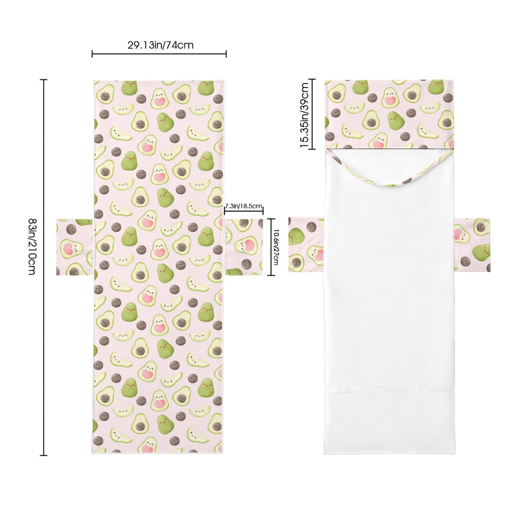Avocado Love Beach Chair Towel Cover with Side Pockets
