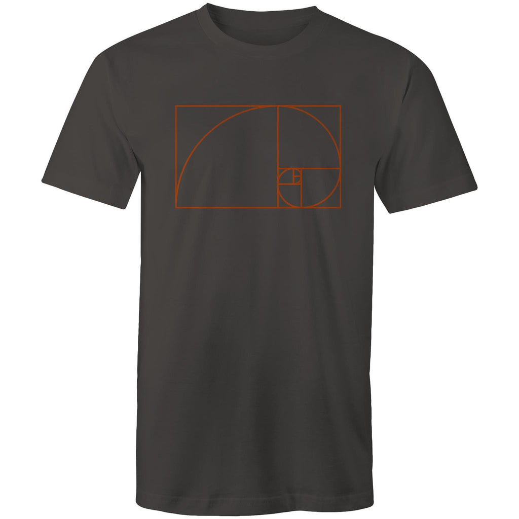 Fibonacci - Mens T-Shirt Charcoal Mens T-shirt Maths Printed In Australia Science