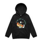 Hotdog, I'm On A Roll - Kids Hoodie Black Kids Hoodie Printed In Australia