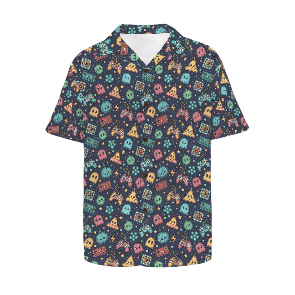 Video Game Men's Short Sleeve Hawaiian Shirt Men's Hawaiian Shirt (New) Games Printed Offshore Retro