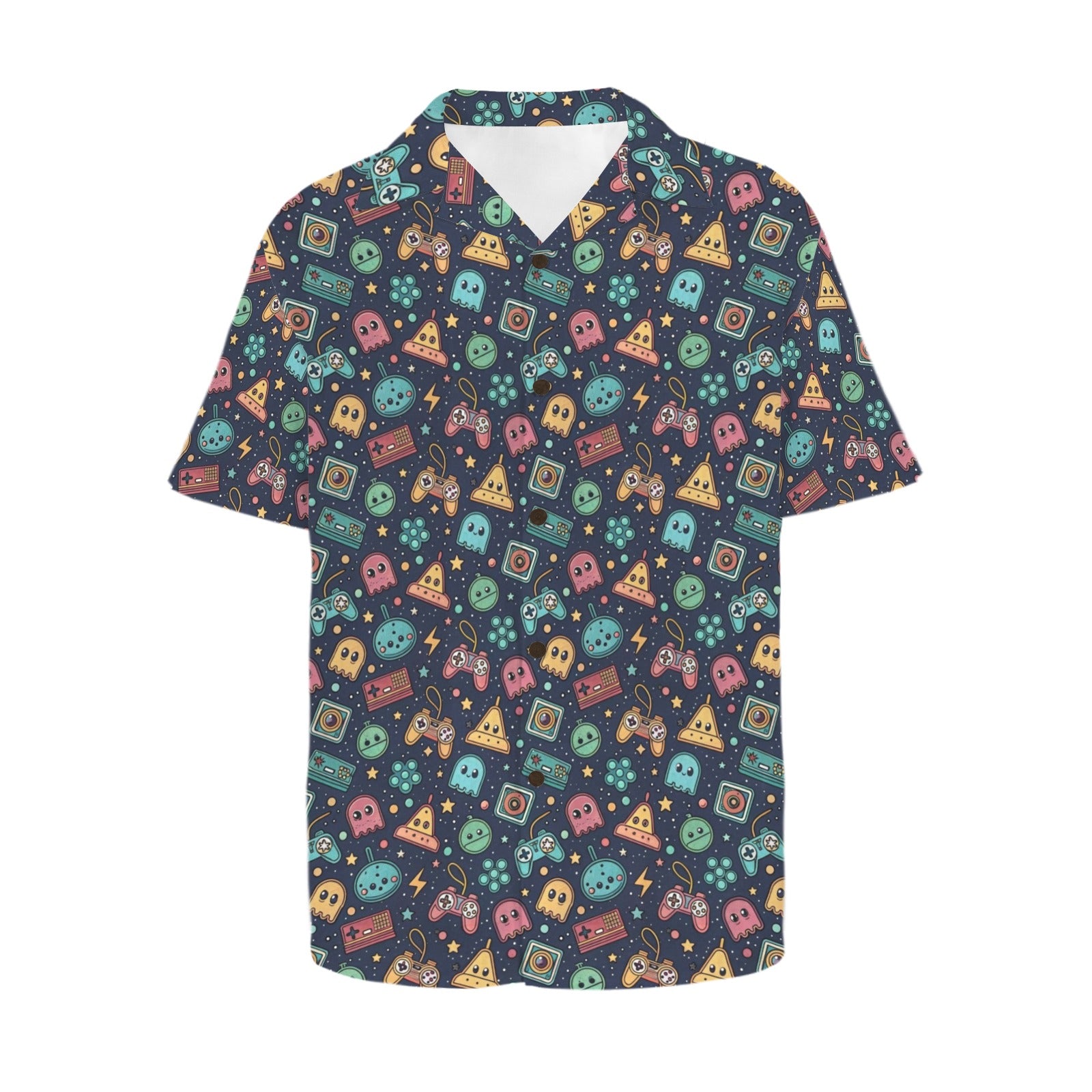 Video Game - Men's Short Sleeve Hawaiian Shirt Men's Hawaiian Shirt (New) Games Printed Offshore Retro
