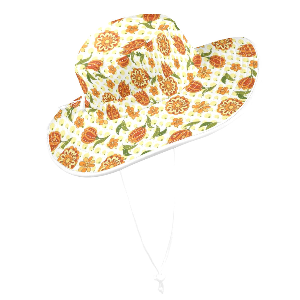 Graphic Floral Wide Brim Bucket Hat Wide Brim Bucket Hat Plants Printed Offshore