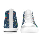 UFO's And Aliens Men's High Top Canvas Shoes Men's Classic High Top Canvas Shoes Printed Offshore Sci Fi