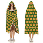 Yellow Flowers On Green Kids Hooded Blanket 100cm x 130cm