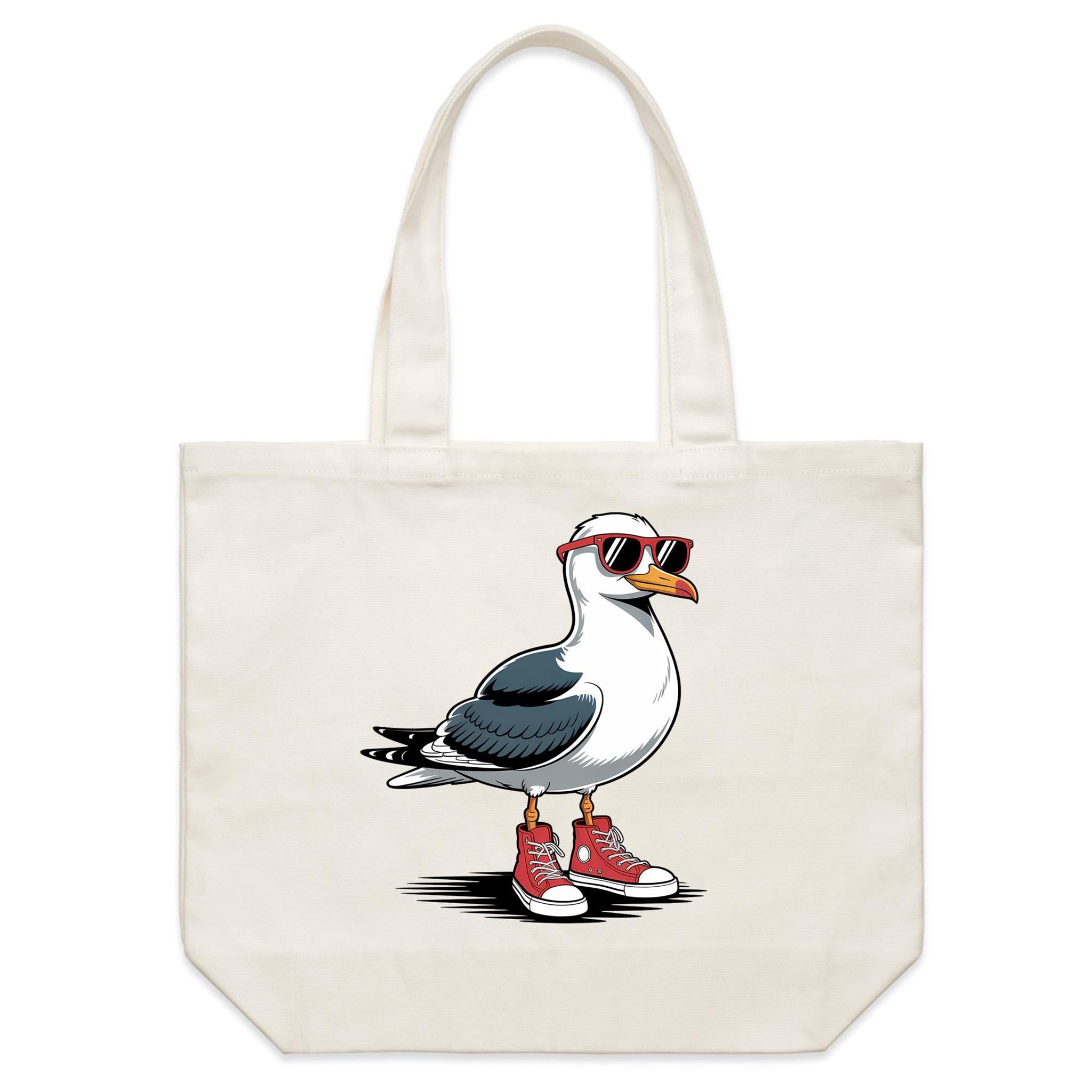 Seagull With Sunglasses And High Tops Shoulder Canvas Tote Bag