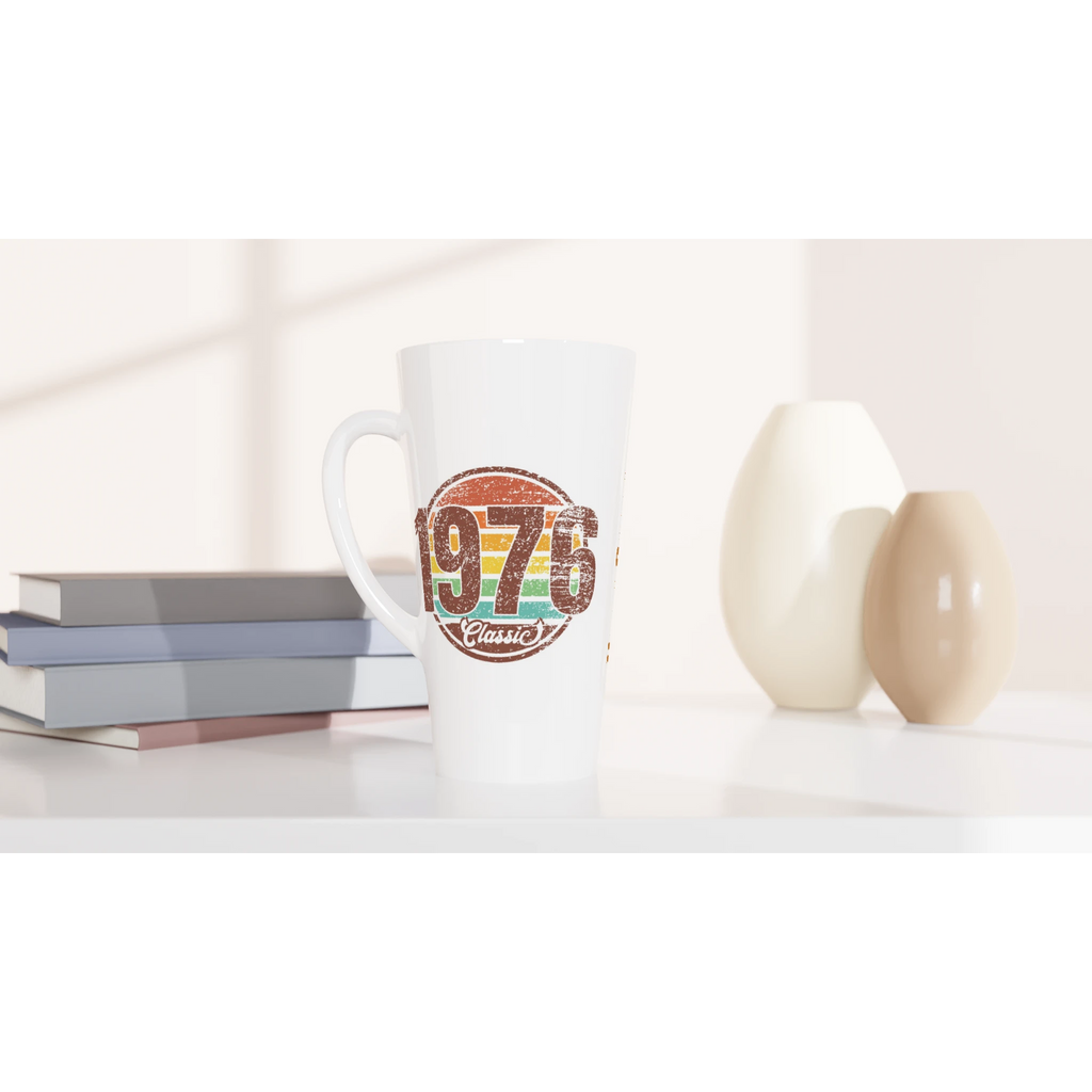 Personalised 1976 Classic White Latte 17oz Ceramic Mug Personalised Latte Mug Globally Fulfilled