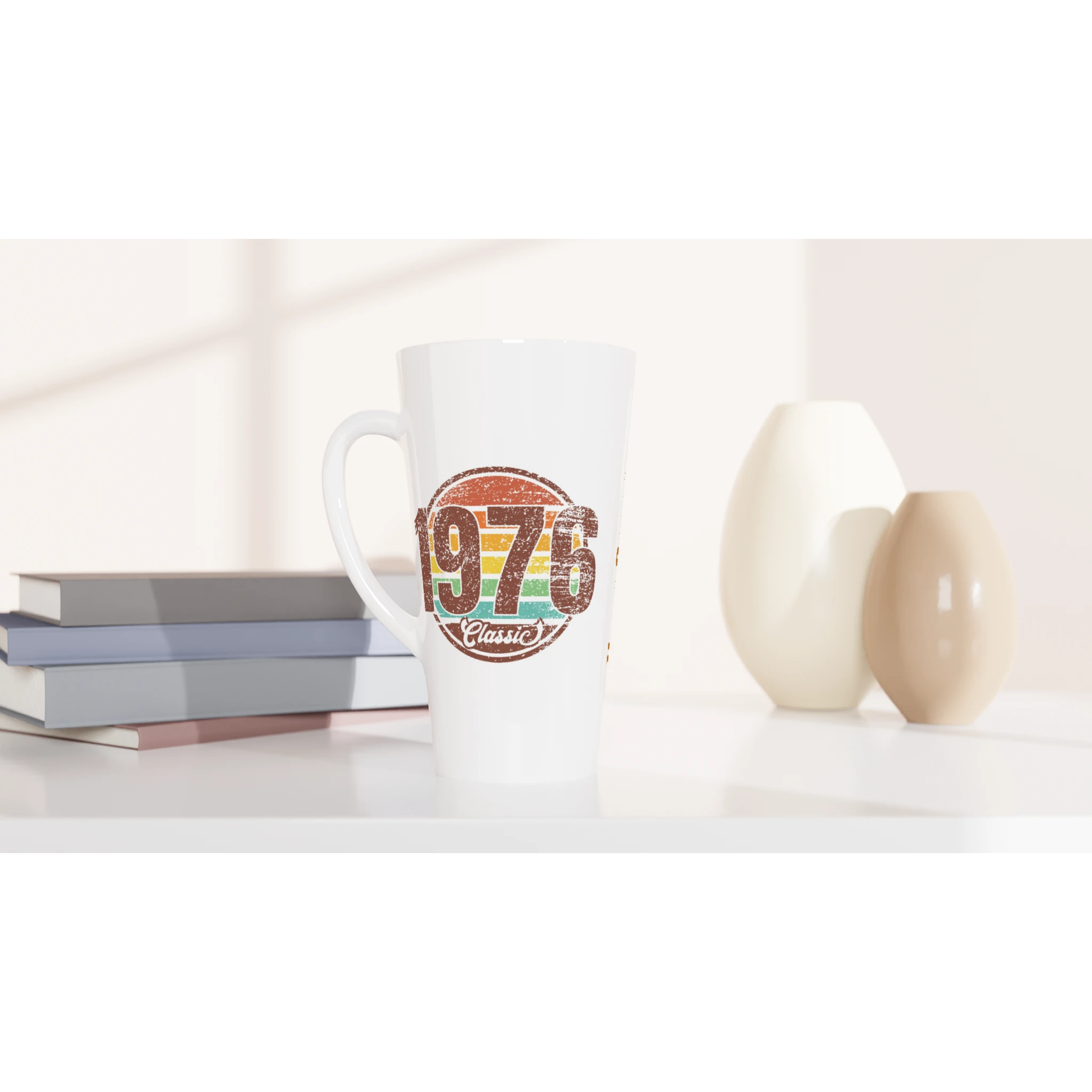 Personalised - 1976 Classic - White Latte 17oz Ceramic Mug Personalised Latte Mug Globally Fulfilled