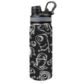 Monsters In Black And White Insulated Water Bottle with Dual-Use Lid (18oz) One Size Insulated Water Bottle with Dual-Use Lid (18oz) Printed Offshore Sci Fi