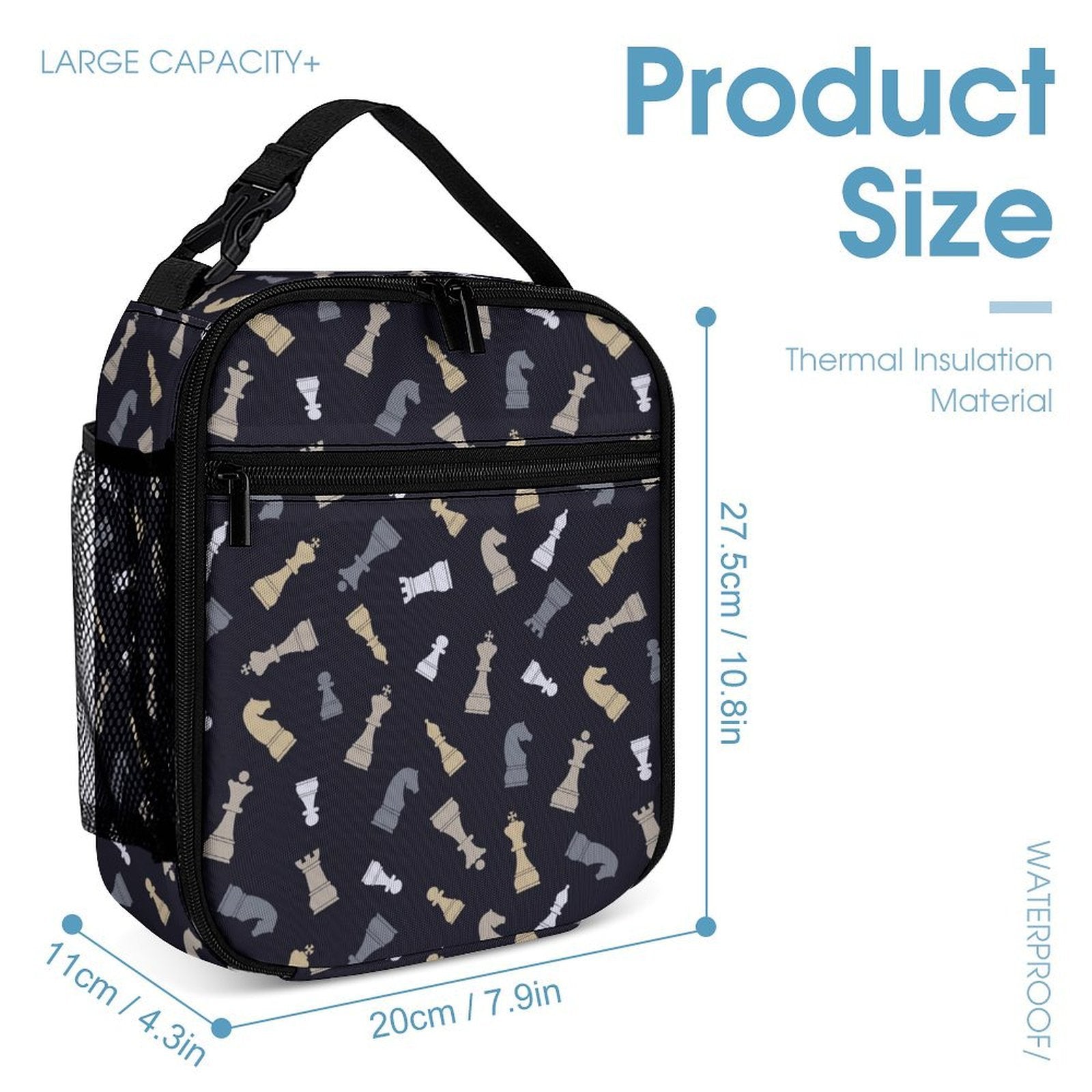 Chess Pattern Backpack, Lunch Bag & Pencil Case Set