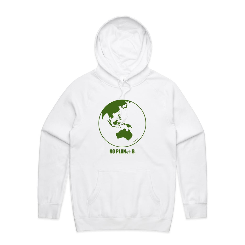 No Planet B - Mens Hoodie White Mens Hoodie Environment Printed In Australia
