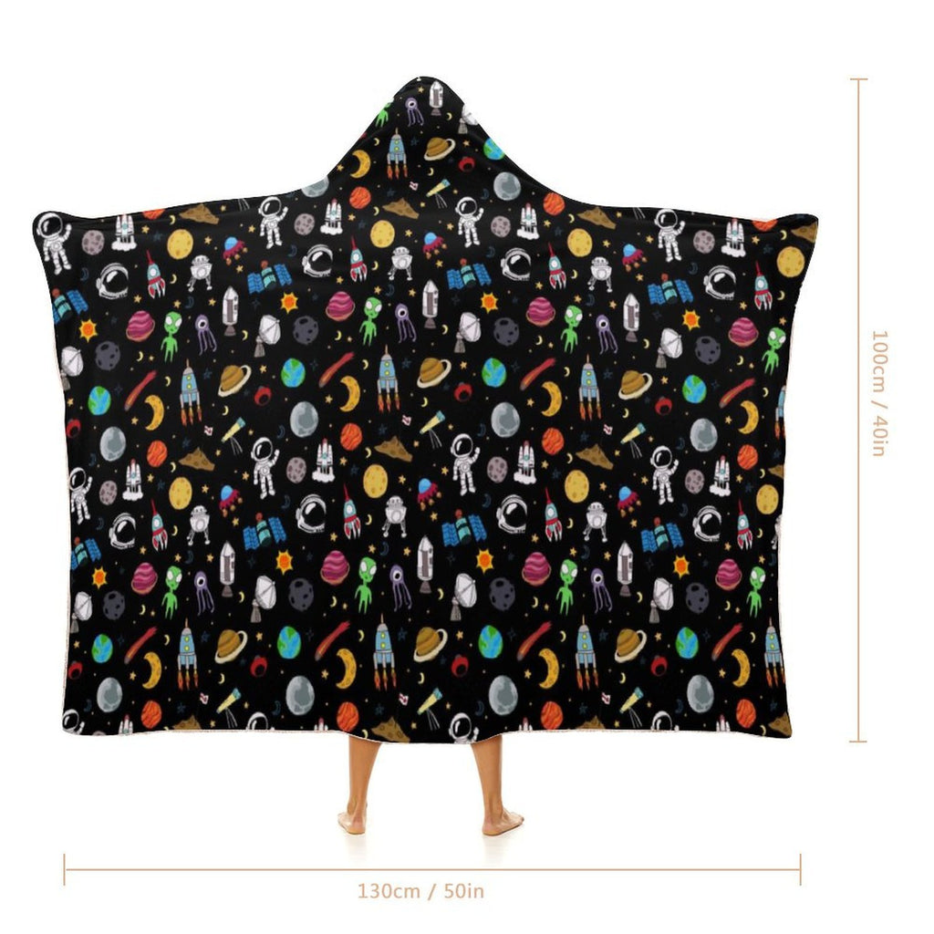Fun Space Kids Hooded Blanket 100cm x 130cm