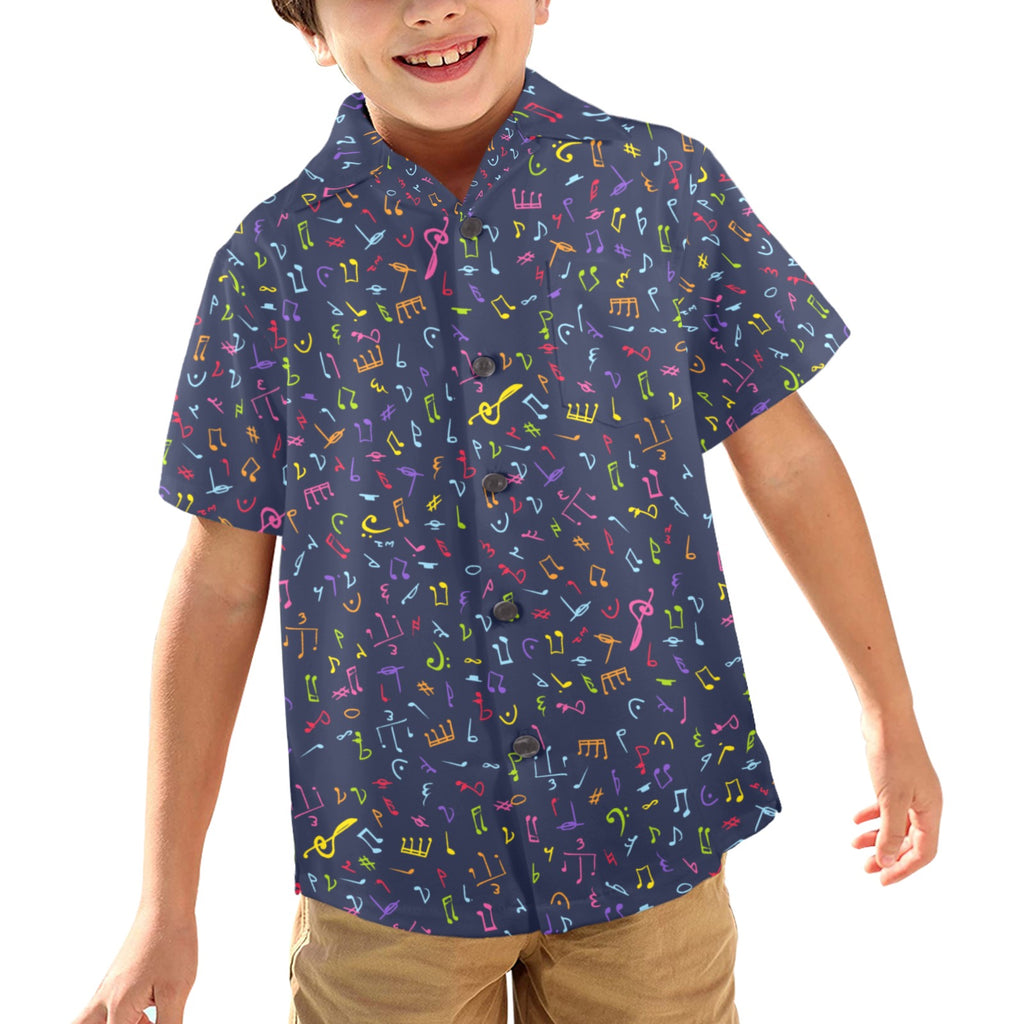 Music Notes - Junior Kids Hawaiian Shirt