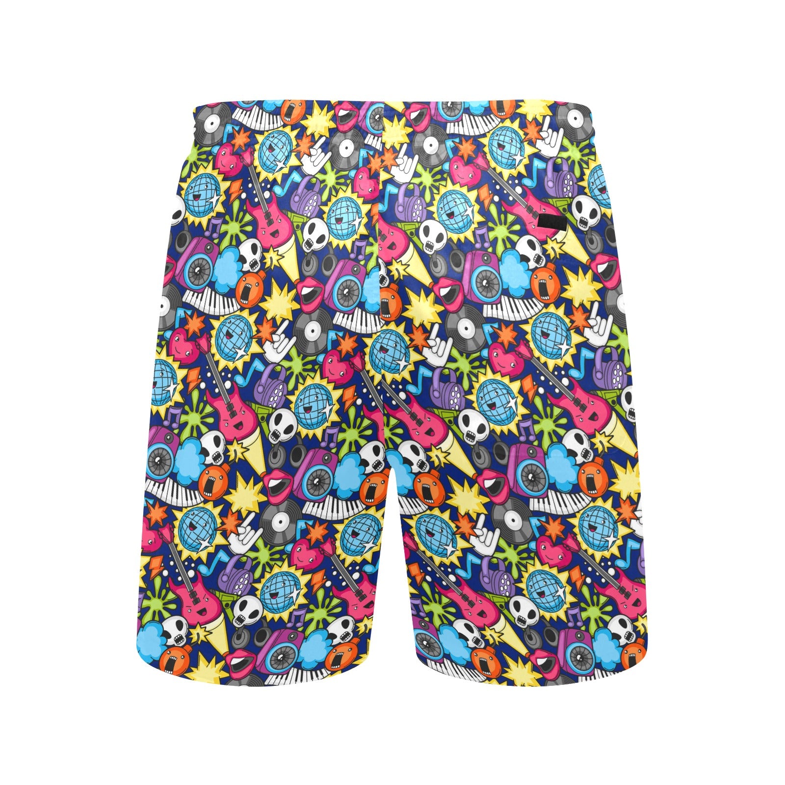 Sticker Music - Men's Mid-Length Beach Shorts Men's Mid-Length Beach Shorts Music Printed Offshore
