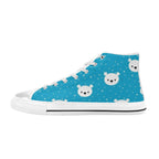 Bears On Blue - Kids' High Top Canvas Shoes US6Y Kids High Top Canvas Shoes animal Printed Offshore