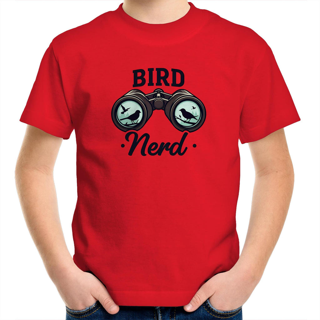 Bird Nerd - Kids Youth T-Shirt Red Kids Youth T-shirt animal Printed In Australia