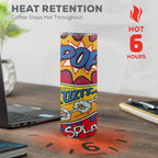 Comic Book 20oz Tall Skinny Tumbler with Lid and Straw