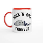 Personalise - Rock 'N' Roll Forever - White 11oz Ceramic Mug Ceramic Red Personalised Mug customise Globally Fulfilled Music personalise