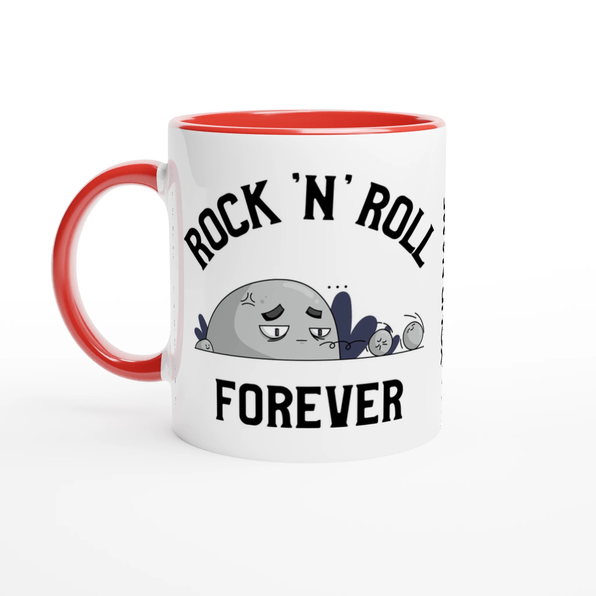 Personalise - Rock 'N' Roll Forever - White 11oz Ceramic Mug Ceramic Red Personalised Mug customise Globally Fulfilled Music personalise