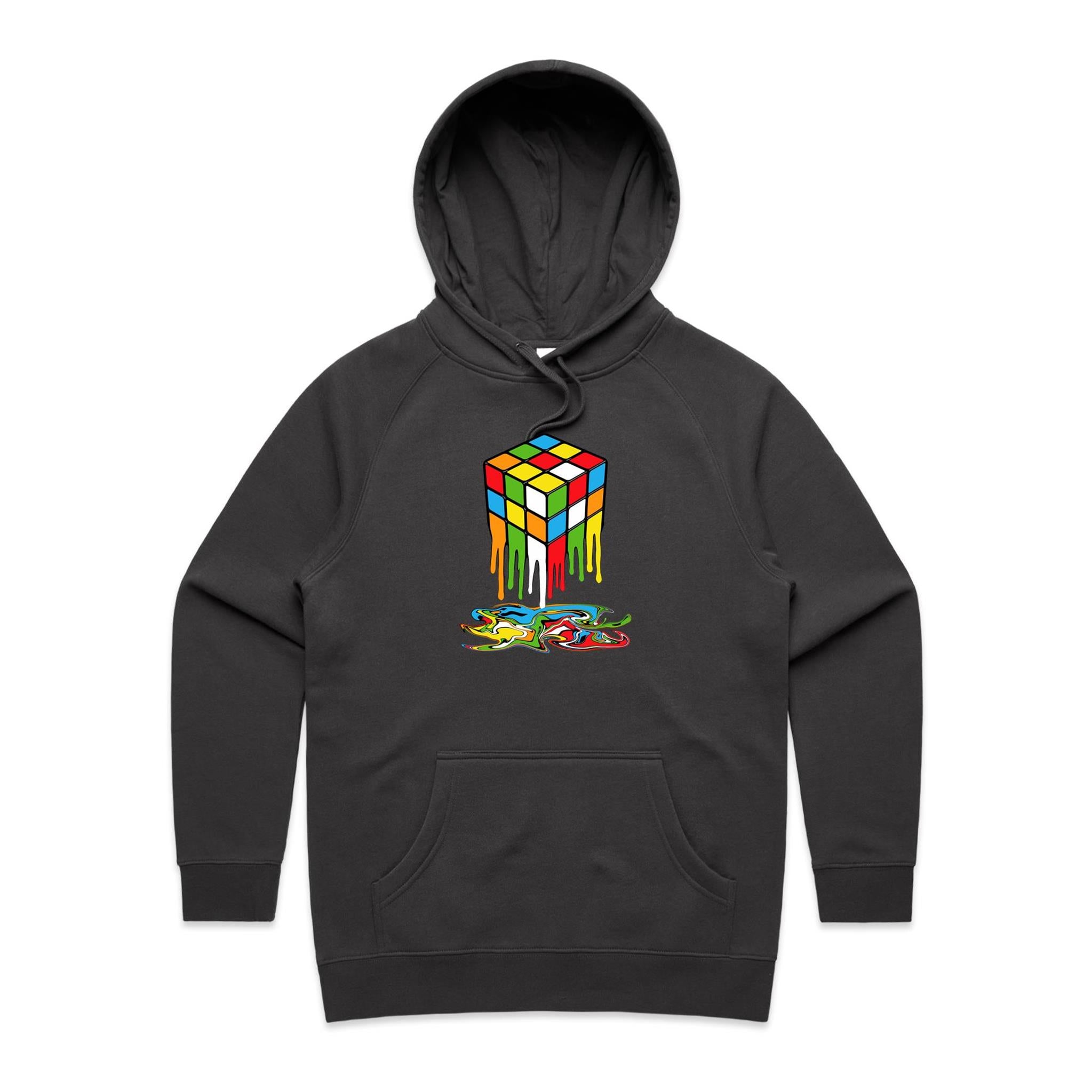 Melting Cube - Womens Hoodie Coal Womens Hoodie Games Printed In Australia