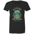 Be One With Nature, Skeletons - Womens T-shirt Black Womens T-shirt Environment Printed In Australia