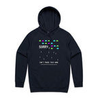 Sorry, Can't Pause This Game - Mens Hoodie Navy Mens Hoodie Games Printed In Australia