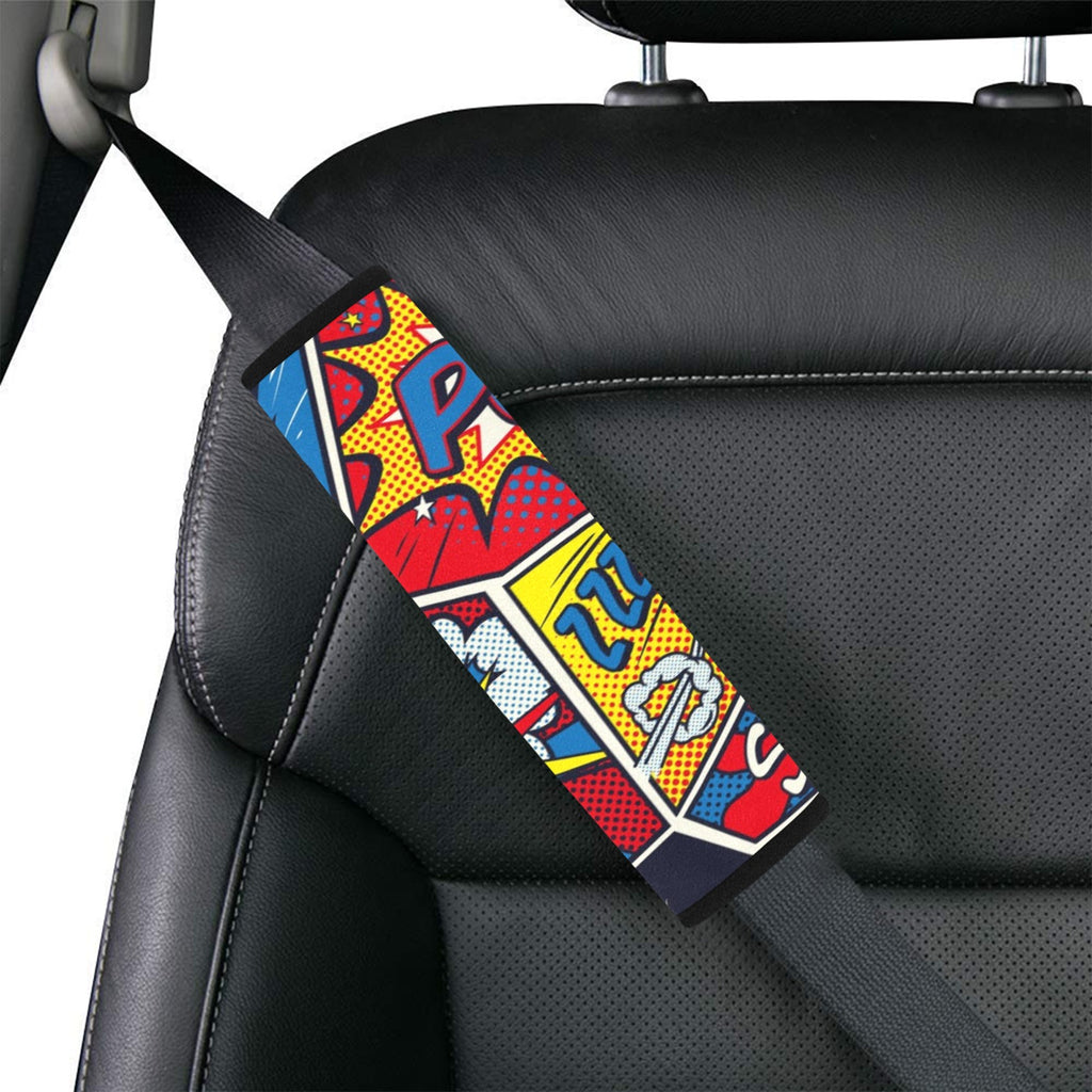 Comic Book Car Seat Belt Cover 7''x10'' (Pack of 2) Car Seat Belt Cover 7x10 (Pack of 2) comic Printed Offshore