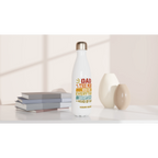 Personalised - Dad, The Man Who Has Everything Except A Full Head Of Hair - White 17oz Stainless Steel Water Bottle Personalised Water Bottle Dad Globally Fulfilled