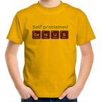 Self Proclaimed Genius, Periodic Table - Kids Youth T-Shirt Gold Kids Youth T-shirt Printed In Australia Science